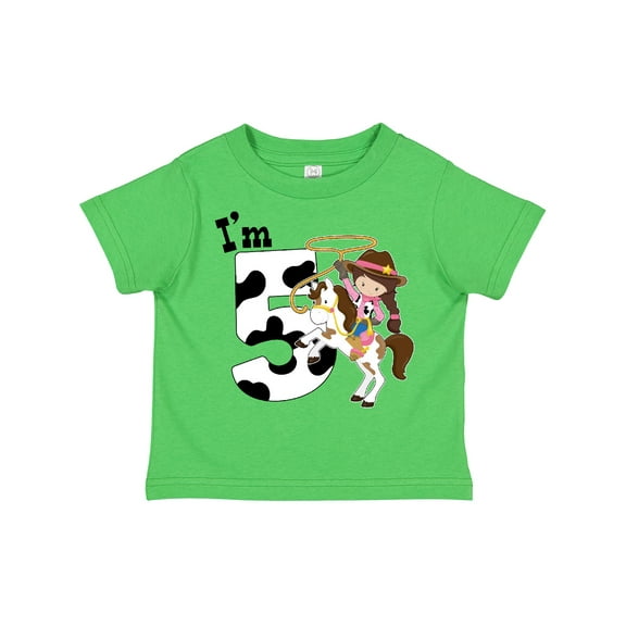 Inktastic I'm Five-cowgirl Riding Horse Birthday Girls Toddler T-Shirt