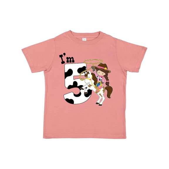 Inktastic I'm Five-cowgirl Riding Horse Birthday Girls Toddler T-Shirt
