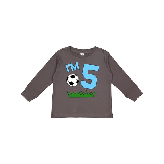 Inktastic I'm Five fifth birthday soccer Boys or Girls Long Sleeve Toddler T-Shirt