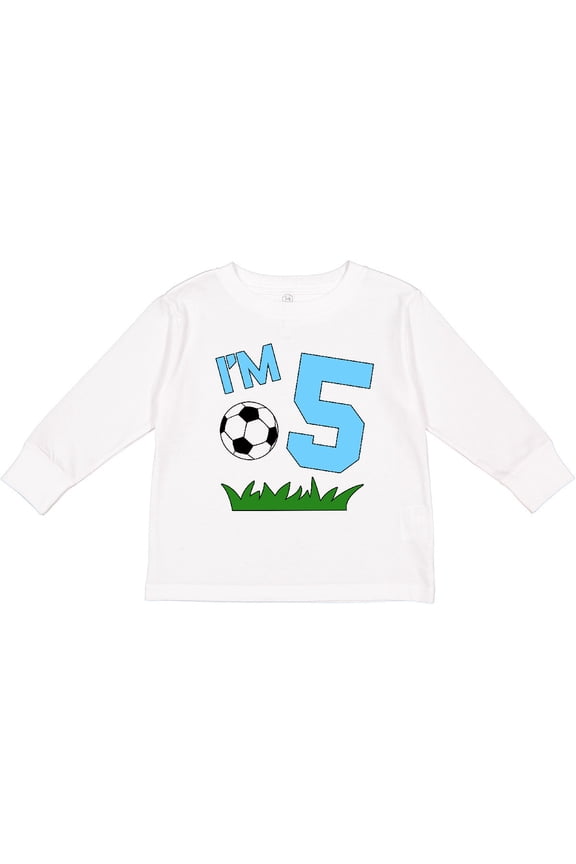 I'm Five fifth birthday soccer Boys or Girls Long Sleeve Toddler T-Shirt