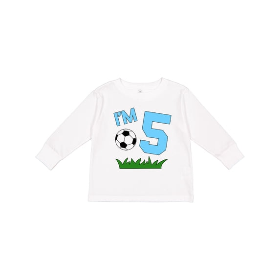 Inktastic I'm Five fifth birthday soccer Boys or Girls Long Sleeve Toddler T-Shirt