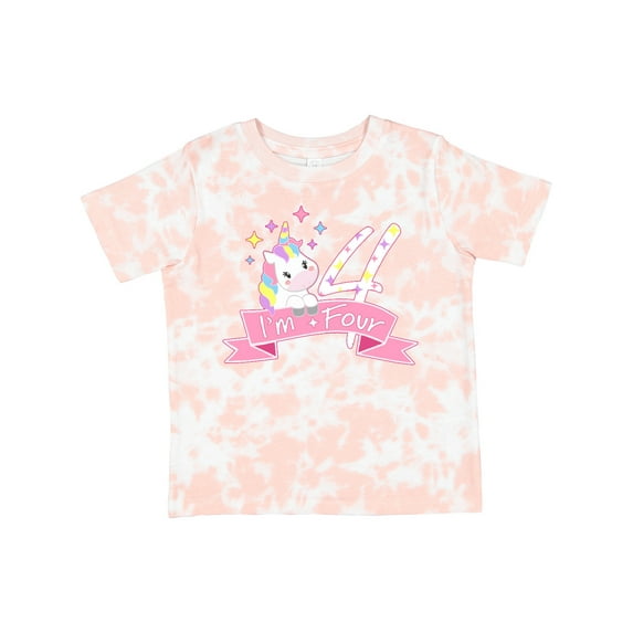 Inktastic I'm Four- Cute Unicorn 4th Birthday Boys or Girls Toddler T-Shirt
