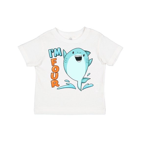 Inktastic I'm Four Shark Fourth Birthday Boys or Girls Toddler T-Shirt