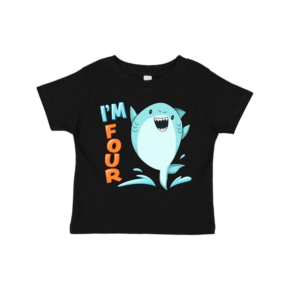 Inktastic I'm Four Shark Fourth Birthday Boys or Girls Toddler T-Shirt