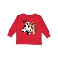 thumbnail image 1 of Inktastic I'm Four-cowgirl Riding Horse Birthday Girls Long Sleeve Toddler T-Shirt, 1 of 5