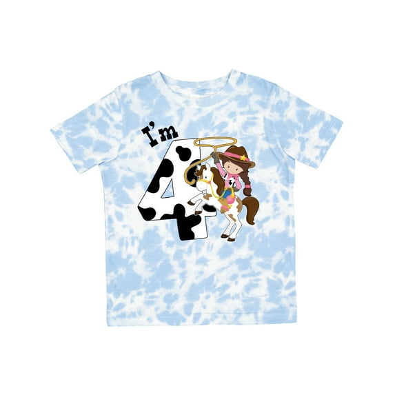 Inktastic I'm Four-cowgirl Riding Horse Birthday Girls Toddler T-Shirt