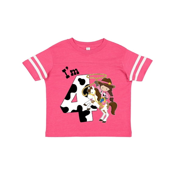 Inktastic I'm Four-cowgirl Riding Horse Birthday Girls Toddler T-Shirt