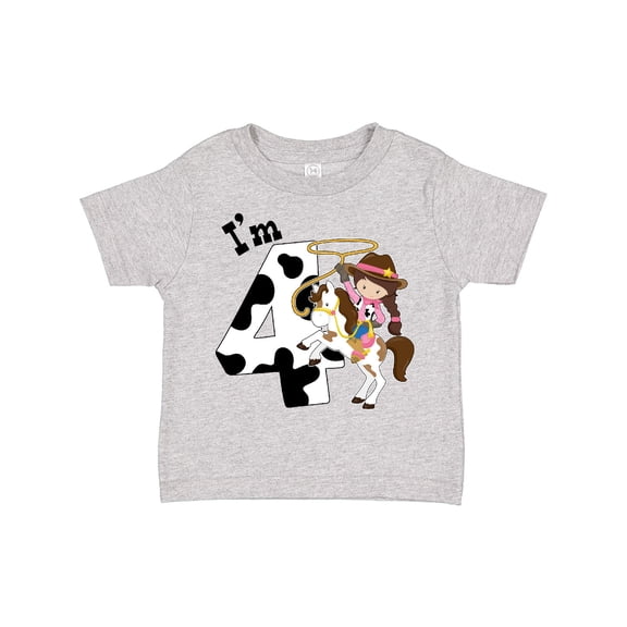 Inktastic I'm Four-cowgirl Riding Horse Birthday Girls Toddler T-Shirt