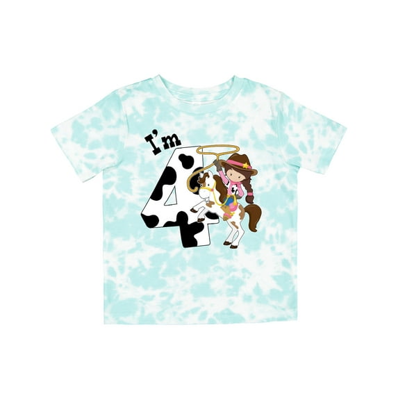 Inktastic I'm Four-cowgirl Riding Horse Birthday Girls Toddler T-Shirt