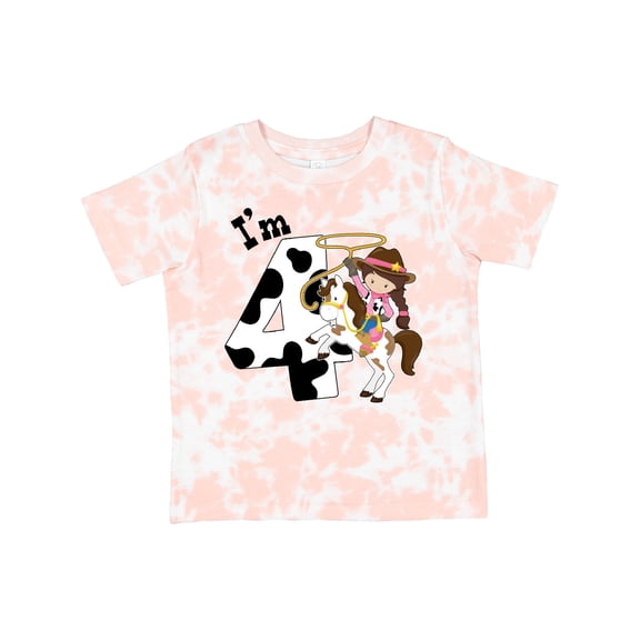 Inktastic I'm Four-cowgirl Riding Horse Birthday Girls Toddler T-Shirt