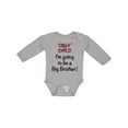 thumbnail image 1 of Inktastic I'm Going to Be a Big Brother Boys Long Sleeve Baby Bodysuit, 1 of 5