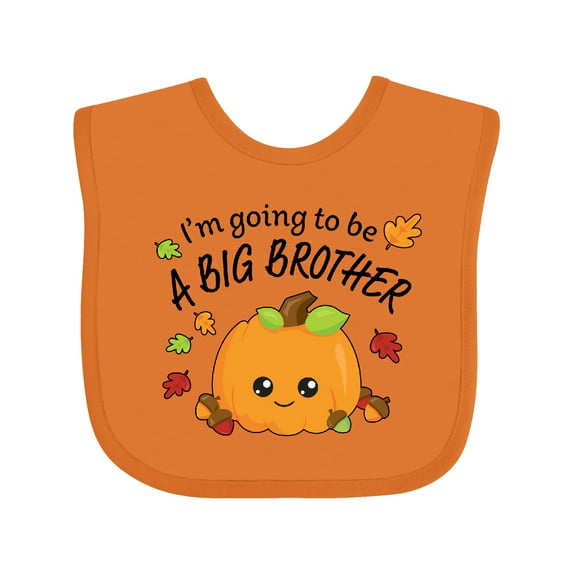 Inktastic I'm Going to Be a Big Brother- Cute Halloween Pumpkin Boys Baby Bib