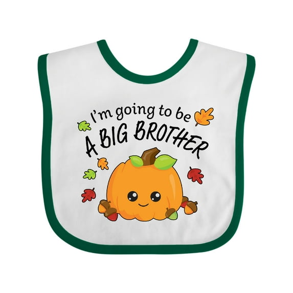Inktastic I'm Going to Be a Big Brother- Cute Halloween Pumpkin Boys Baby Bib