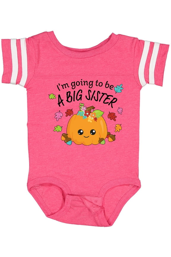 I'm Going to Be a Big Sister Cute Halloween Pumpkin Girls Baby Bodysuit