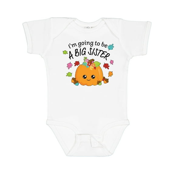 Inktastic I'm Going to Be a Big Sister Cute Halloween Pumpkin Girls Baby Bodysuit