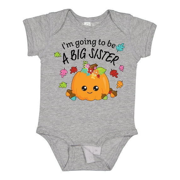 Inktastic I'm Going to Be a Big Sister Cute Halloween Pumpkin Girls Baby Bodysuit