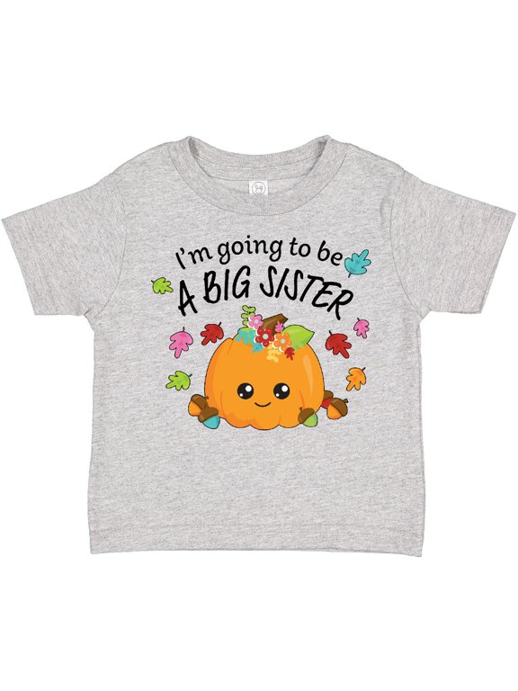 I'm Going to Be a Big Sister- Cute Halloween Pumpkin Girls Toddler T-Shirt