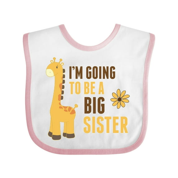 Inktastic I'm Going to Be a Big Sister Giraffe Girls Baby Bib