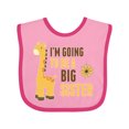 thumbnail image 1 of Inktastic I'm Going to Be a Big Sister Giraffe Girls Baby Bib, 1 of 4