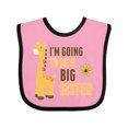 thumbnail image 1 of Inktastic I'm Going to Be a Big Sister Giraffe Girls Baby Bib, 1 of 4