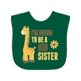 thumbnail image 1 of Inktastic I'm Going to Be a Big Sister Giraffe Girls Baby Bib, 1 of 4
