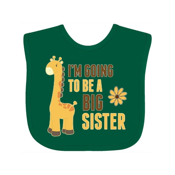 Inktastic I'm Going to Be a Big Sister Giraffe Girls Baby Bib