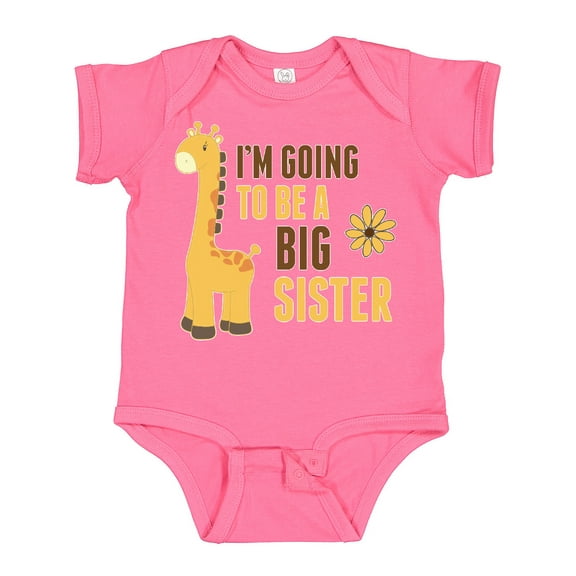 Inktastic I'm Going to Be a Big Sister Giraffe Girls Baby Bodysuit