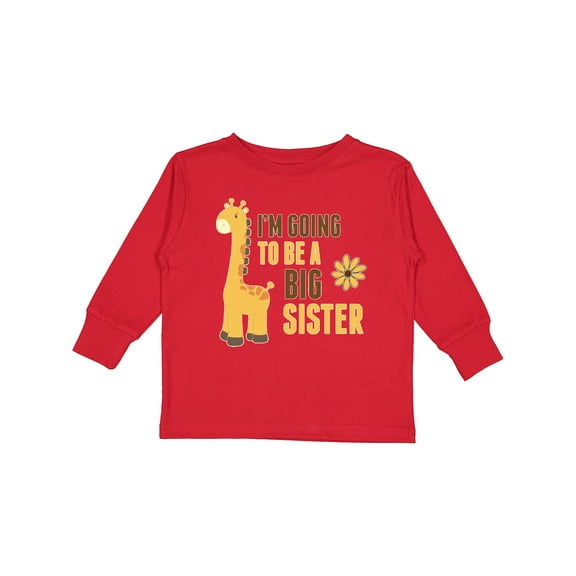 Inktastic I'm Going to Be a Big Sister Giraffe Girls Long Sleeve Toddler T-Shirt