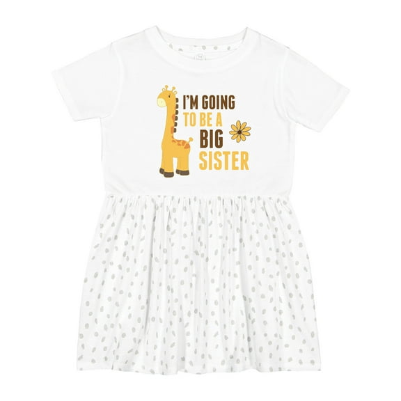 Inktastic I'm Going to Be a Big Sister Giraffe Girls Toddler Dress