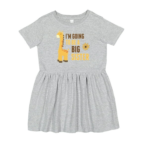 Inktastic I'm Going to Be a Big Sister Giraffe Girls Toddler Dress