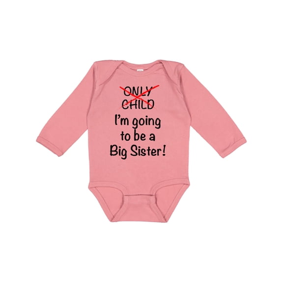 Inktastic I'm Going to Be a Big Sister Girls Long Sleeve Baby Bodysuit