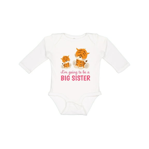 Inktastic I'm Going to Be a Big Sister Girls Long Sleeve Baby Bodysuit