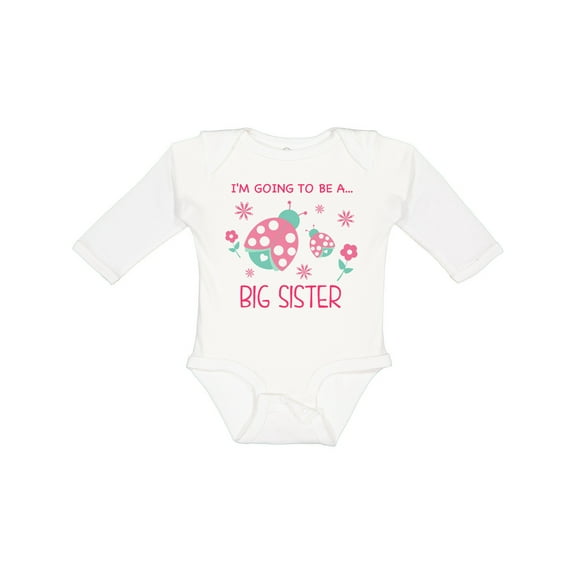 Inktastic I'm Going to Be a Big Sister Girls Long Sleeve Baby Bodysuit