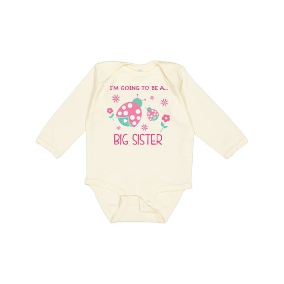 Inktastic I'm Going to Be a Big Sister Girls Long Sleeve Baby Bodysuit