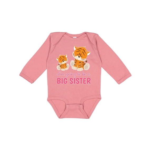 Inktastic I'm Going to Be a Big Sister Girls Long Sleeve Baby Bodysuit