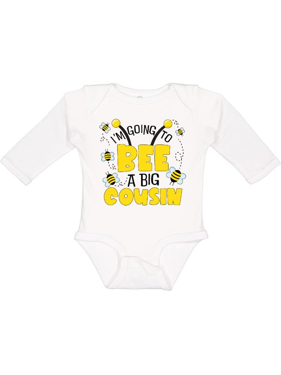 I'm Going to Bee a Big Cousin Boys or Girls Long Sleeve Baby Bodysuit
