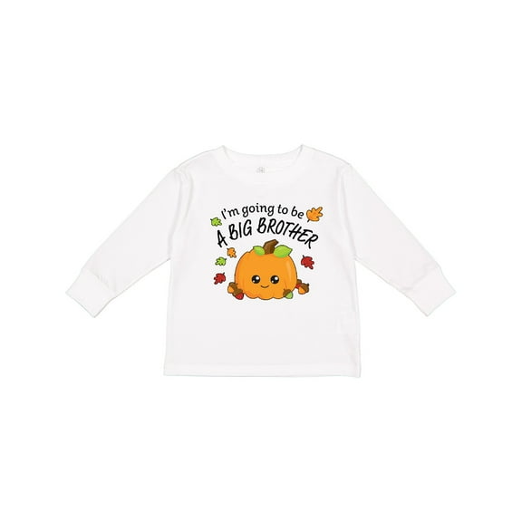 Inktastic I'm Going to be a Big Brother- cute Halloween pumpkin Boys Long Sleeve Toddler T-Shirt