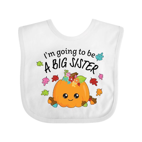 Inktastic I'm Going to be a Big Sister- cute Halloween pumpkin Girls Baby Bib