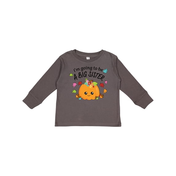 Inktastic I'm Going to be a Big Sister- cute Halloween pumpkin Girls Long Sleeve Toddler T-Shirt