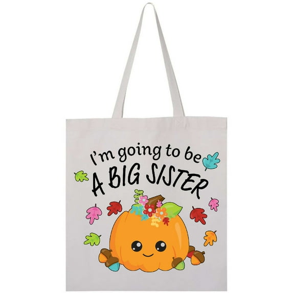 Inktastic I'm Going to be a Big Sister- cute Halloween pumpkin Tote Bag
