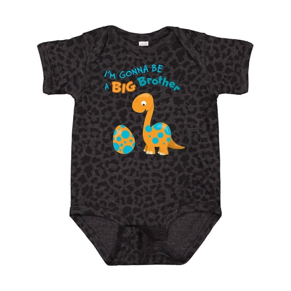 Inktastic I'm Gonna Be a Big Brother Dino Boys Baby Bodysuit