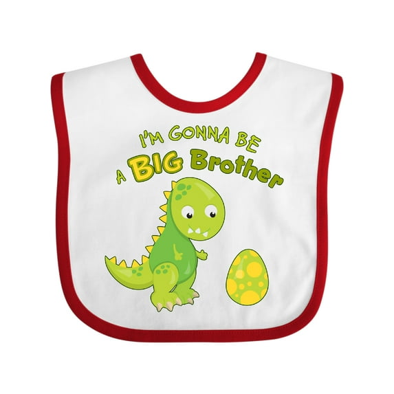 Inktastic I'm Gonna Be a Big Brother-dino Boys Baby Bib