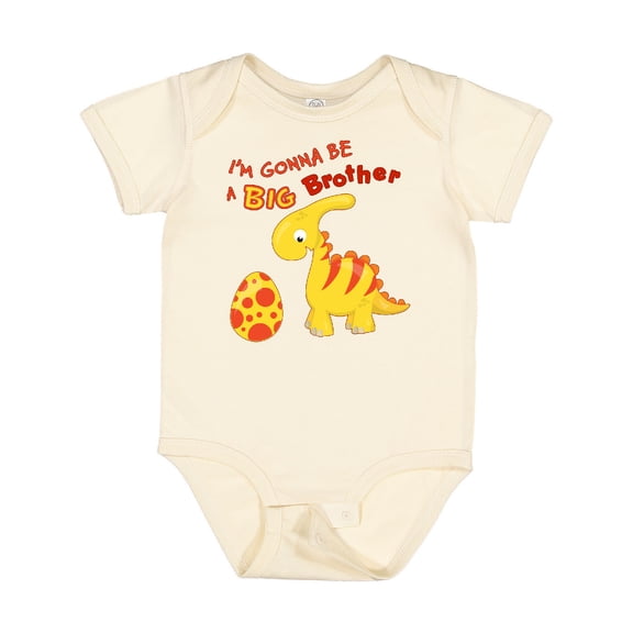Inktastic I'm Gonna Be a Big Brother-dino Boys Baby Bodysuit