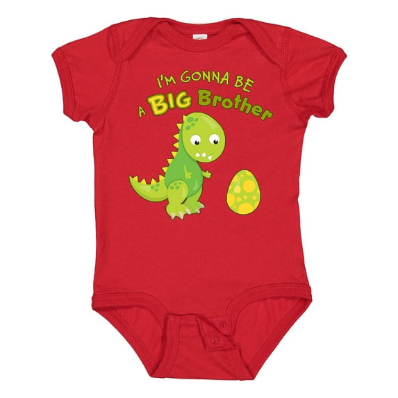 Inktastic I'm Gonna Be a Big Brother-dino Boys Baby Bodysuit
