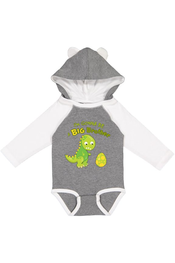 I'm Gonna Be a Big Brother-dino Boys Long Sleeve Baby Bodysuit