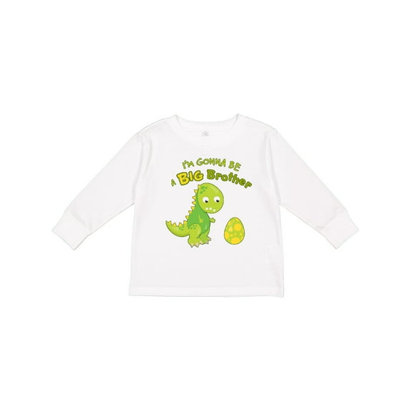 Inktastic I'm Gonna Be a Big Brother-dino Boys Long Sleeve Toddler T-Shirt