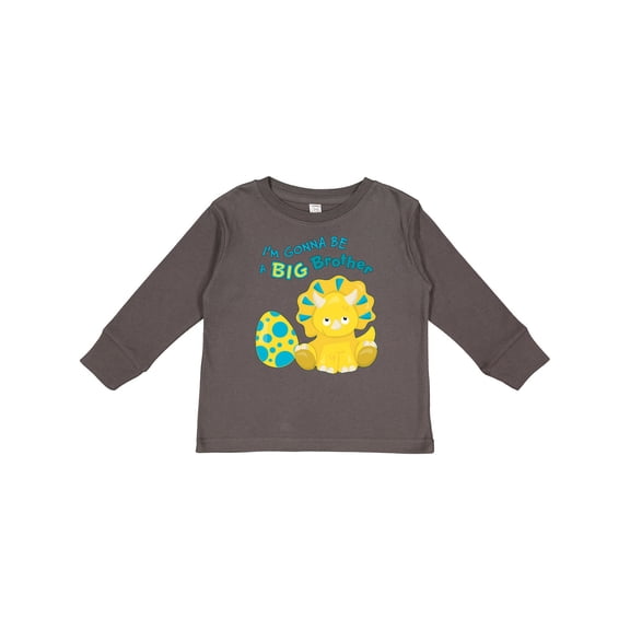Inktastic I'm Gonna Be a Brother-dino Boys Long Sleeve Toddler T-Shirt