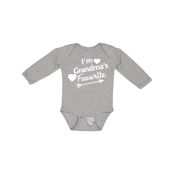 Inktastic I'm Grandma's Favorite with Arrow and Hearts Boys or Girls Long Sleeve Baby Bodysuit