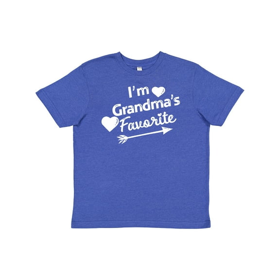 Inktastic I'm Grandma's Favorite with Arrow and Hearts Youth T-Shirt