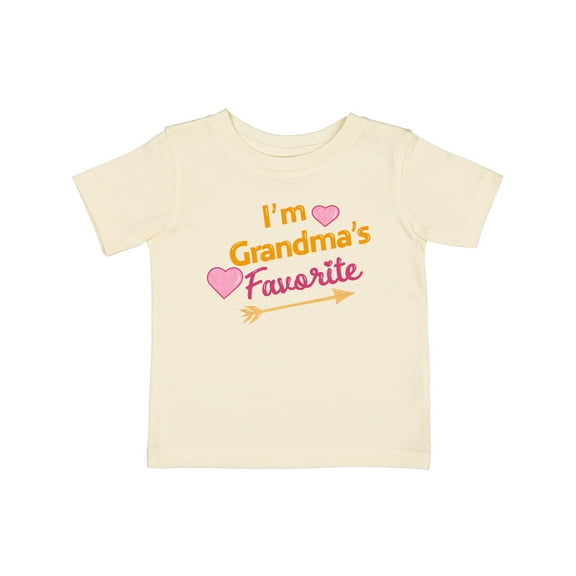 Inktastic I'm Grandma's Favorite with Arrow and Hearts in Pink Boys or Girls Baby T-Shirt